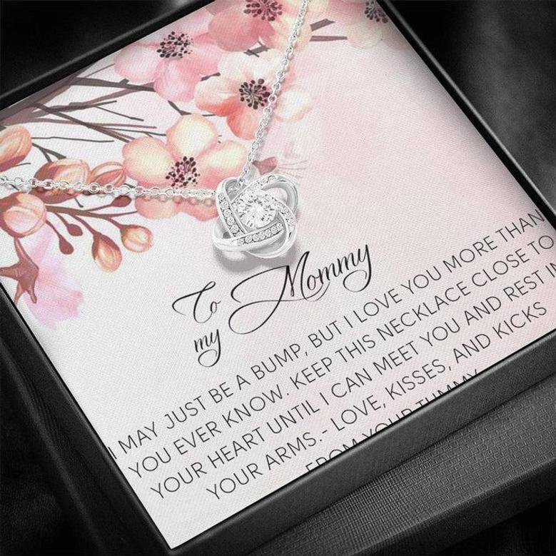 To My Mommy Necklace, To My Mommy Message Card Jewelry,To My Mom Love Knot Necklace,Custom Necklace For Mom, Mommy Birthday Necklace Gifts