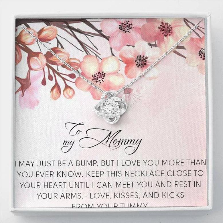 To My Mommy Necklace, To My Mommy Message Card Jewelry,To My Mom Love Knot Necklace,Custom Necklace For Mom, Mommy Birthday Necklace Gifts