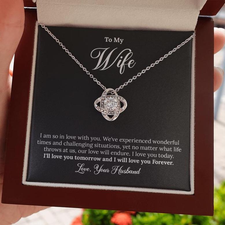 To My Wife - I Love You Forever - Love Knot Necklace