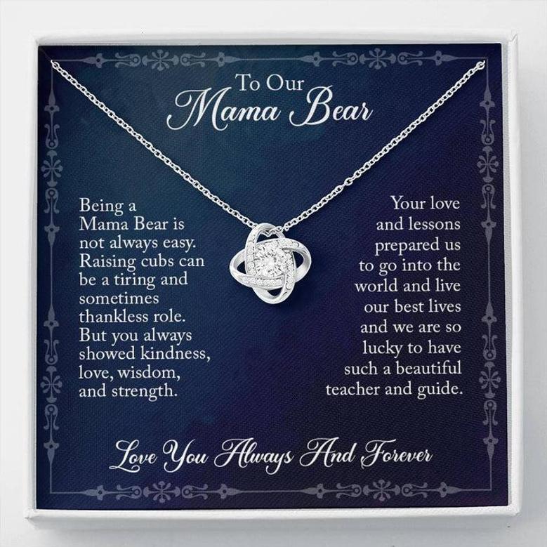 To Our Mama Bear, Love You Always And Forever - Love Knot Necklace