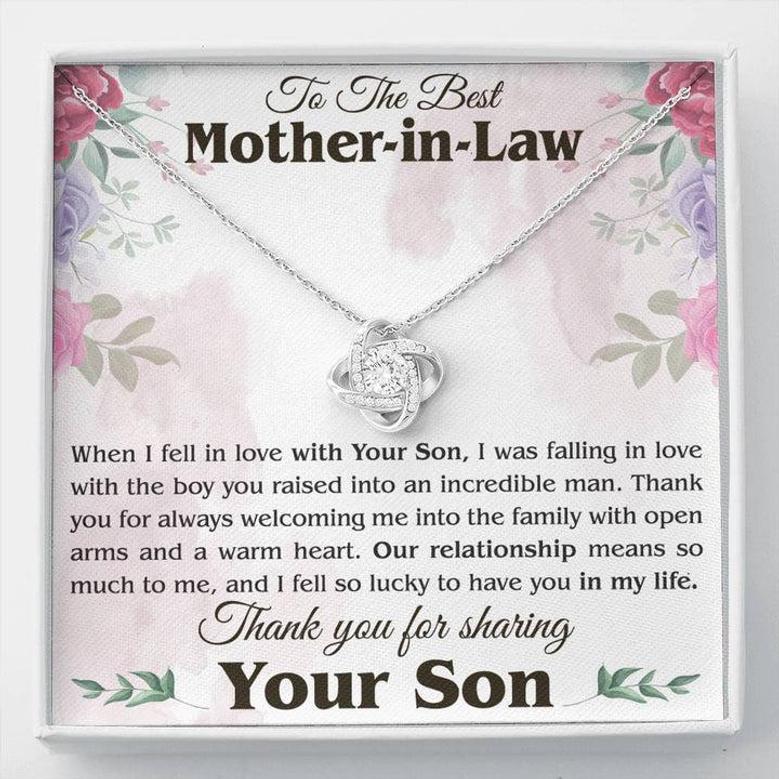 To The Best Mother In Law Gift Love Knot Necklace, Unique Mother In Law, Special Mother-In-Law Jewelry, Thoughtful Mother In Law Gift
