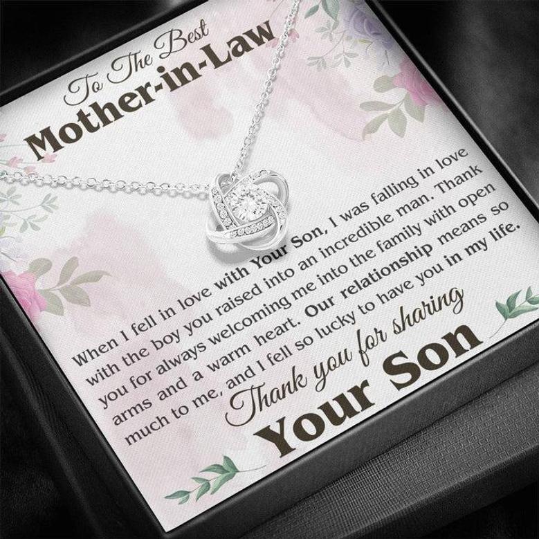 To The Best Mother In Law Gift Love Knot Necklace, Unique Mother In Law, Special Mother-In-Law Jewelry, Thoughtful Mother In Law Gift