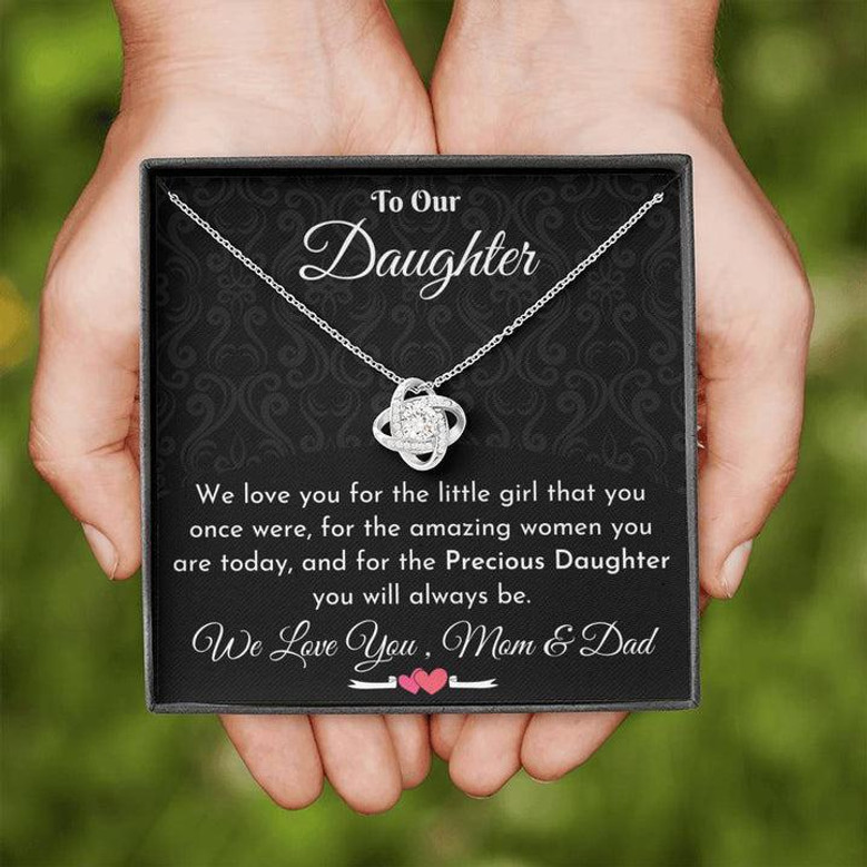 Love Knot Necklace _ Gift To Daughter From Mom And Dad, Birthday Gift To Daughter, Bride Gift