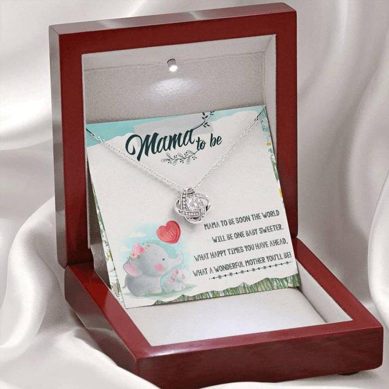 Mama To Be Love Knot Necklace Message Card