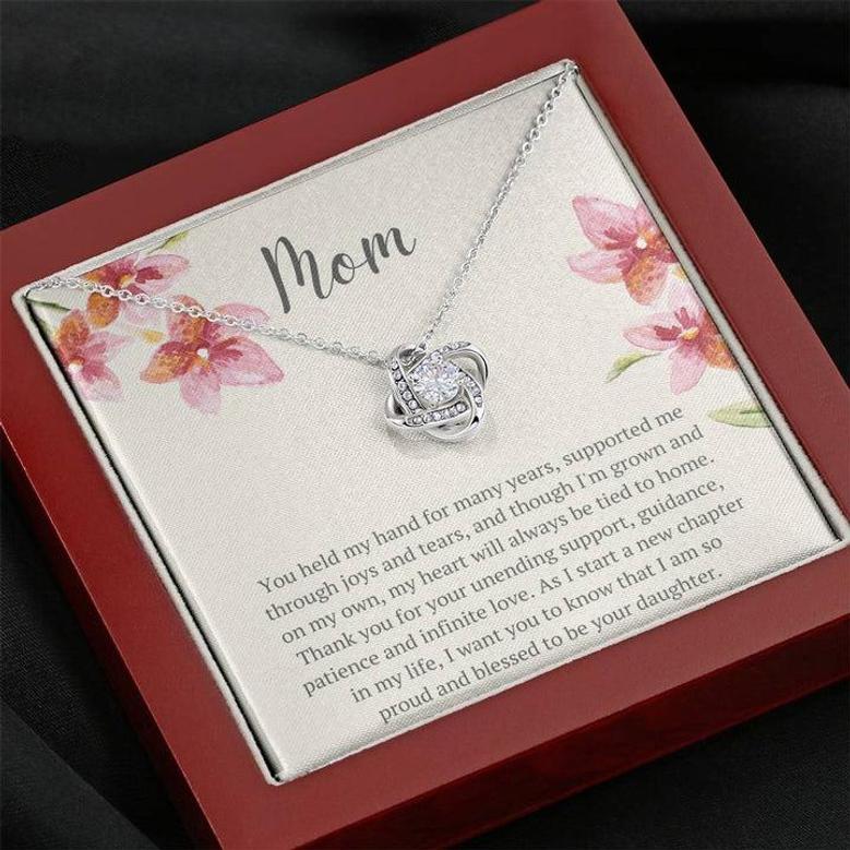Mom Blessed To Be Your Daughter Love Knot Necklace