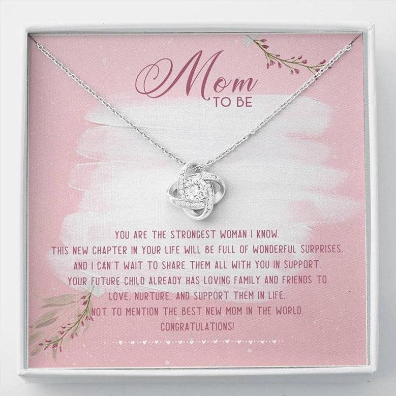 Mom To Be The Best New Mom Love Knot Necklace Mother's Day Gift