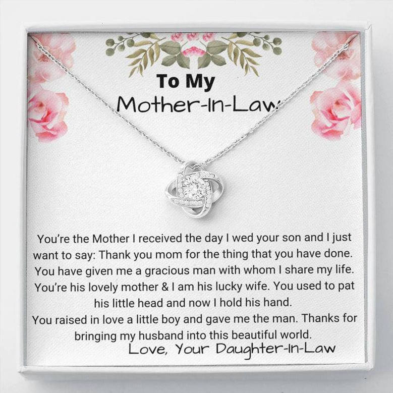 Mother's Day Gift From Daughter- In-Law Forever Love Knot Necklace For Mom