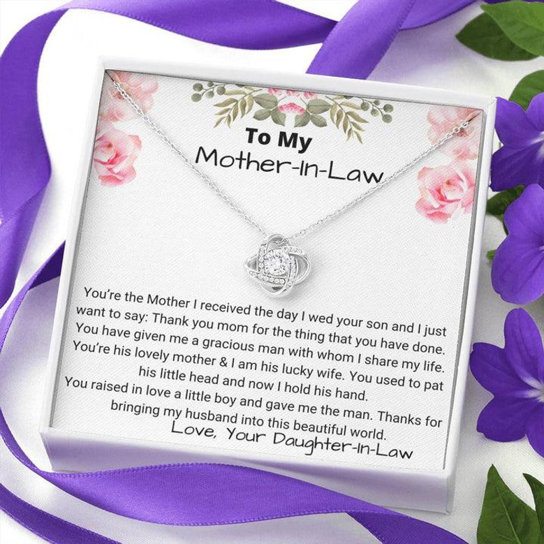 Mother's Day Gift From Daughter- In-Law Forever Love Knot Necklace For Mom
