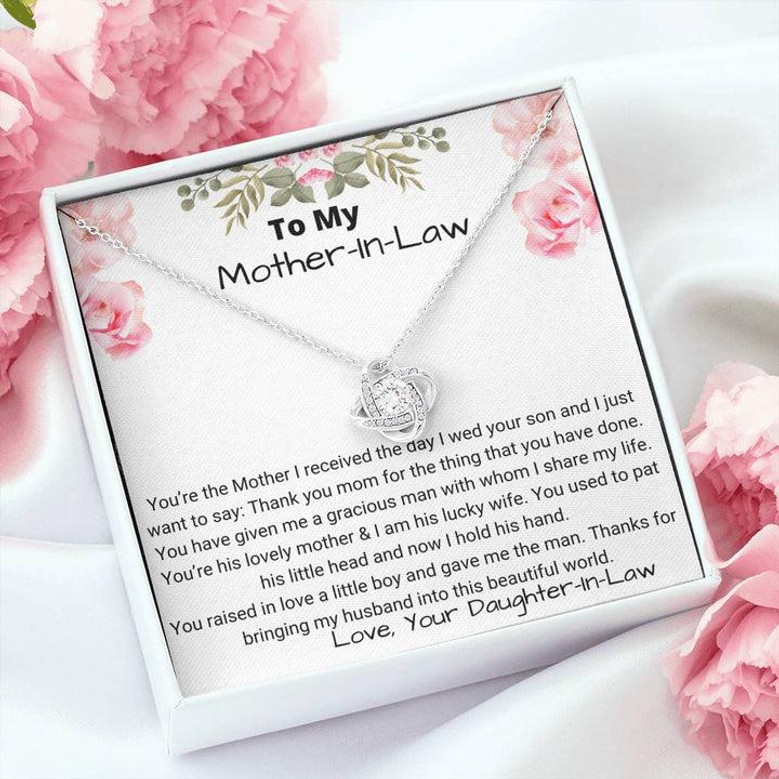 Mother's Day Gift From Daughter- In-Law Forever Love Knot Necklace For Mom