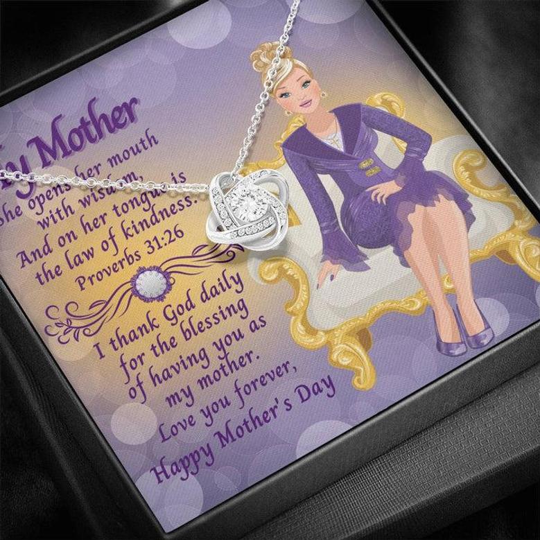 My Mother - Love Knot Necklace With Personalized Mother's Day Message Card