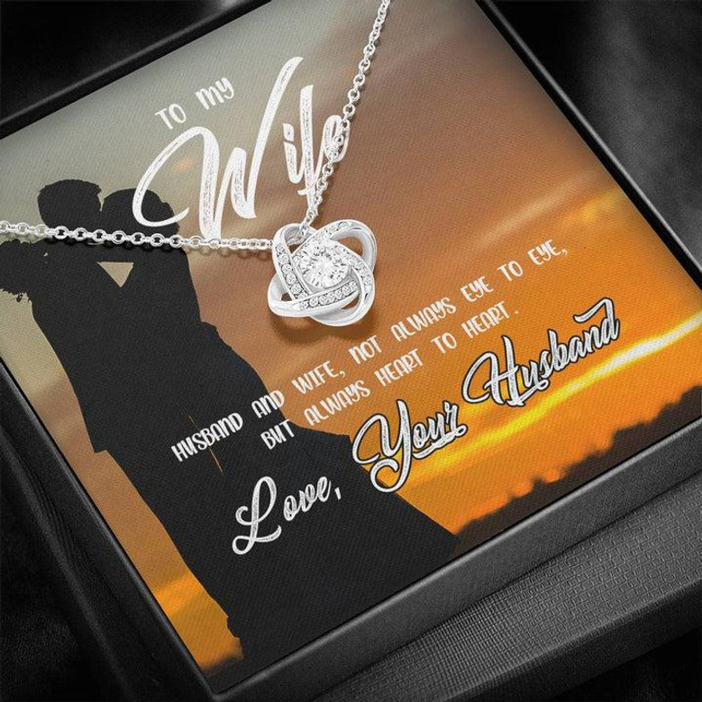 To My Wife- Always Heart To Heart Love Knot Necklace
