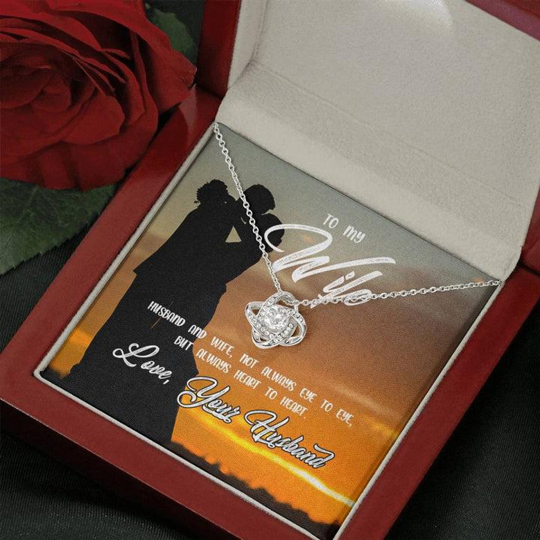 To My Wife- Always Heart To Heart Love Knot Necklace