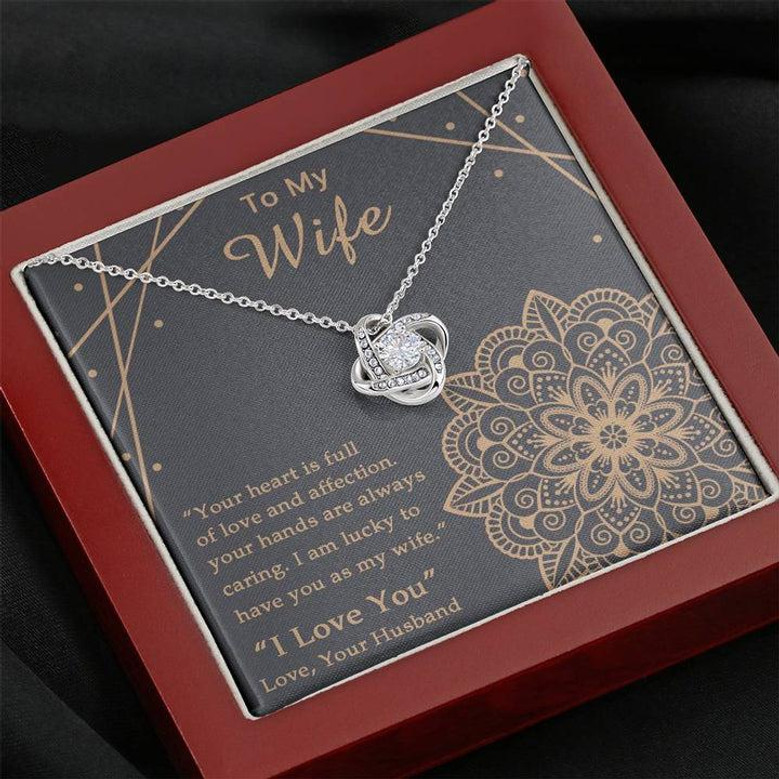 To My Wife Gift Love Knot Necklace, Birthday Present, Wife Jewelry, Gift For Wife From Husband, Mother's Day Annivesary Christmas Gift