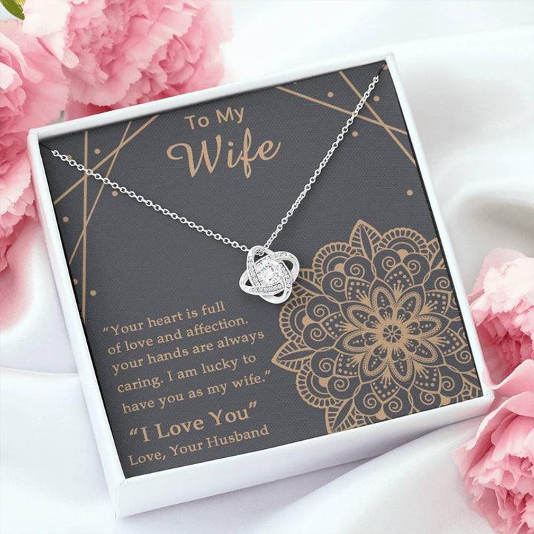 To My Wife Gift Love Knot Necklace, Birthday Present, Wife Jewelry, Gift For Wife From Husband, Mother's Day Annivesary Christmas Gift
