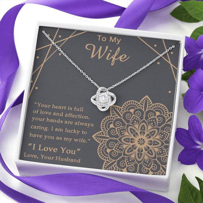 To My Wife Gift Love Knot Necklace, Birthday Present, Wife Jewelry, Gift For Wife From Husband, Mother's Day Annivesary Christmas Gift