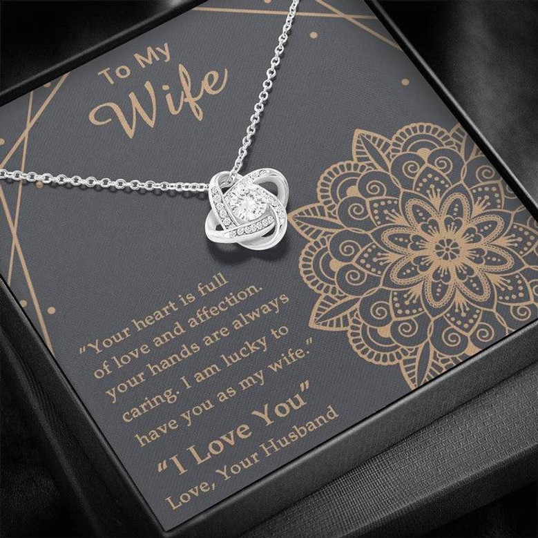 To My Wife Gift Love Knot Necklace, Birthday Present, Wife Jewelry, Gift For Wife From Husband, Mother's Day Annivesary Christmas Gift
