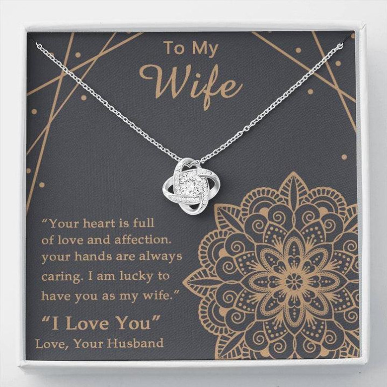 To My Wife Gift Love Knot Necklace, Birthday Present, Wife Jewelry, Gift For Wife From Husband, Mother's Day Annivesary Christmas Gift