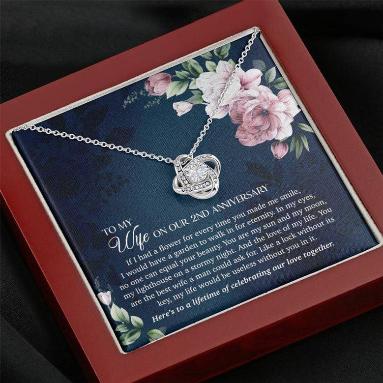 To My Wife On Our 2Nd Anniversary - Love Knot Necklace To My Wife On Our 2Nd Anniversary - Love Knot Necklace