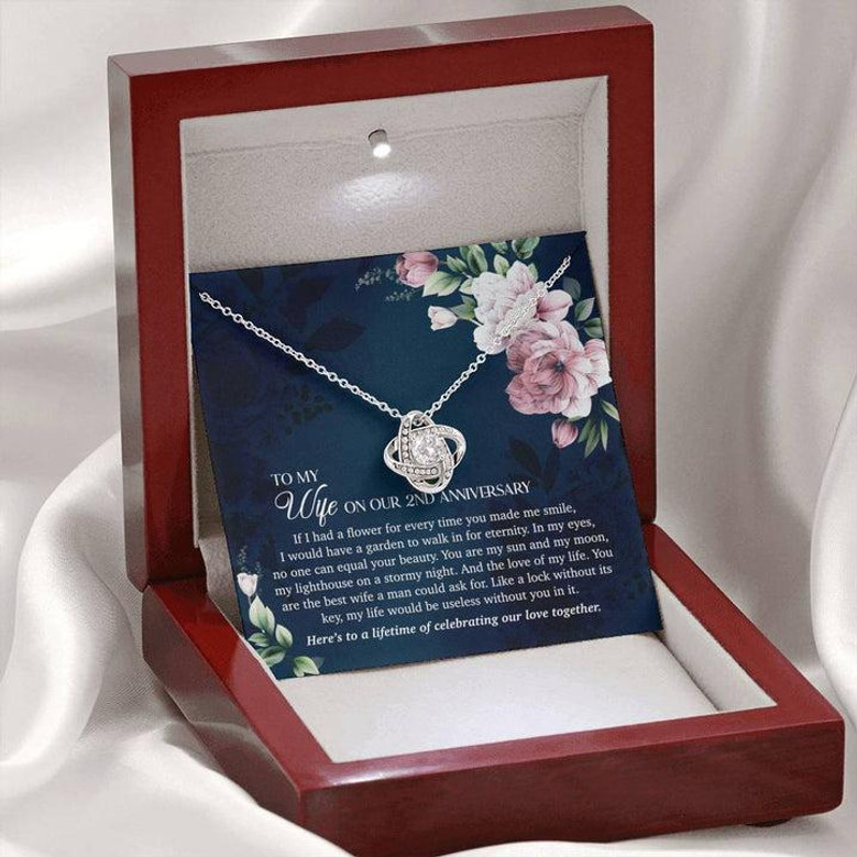 To My Wife On Our 2Nd Anniversary - Love Knot Necklace To My Wife On Our 2Nd Anniversary - Love Knot Necklace