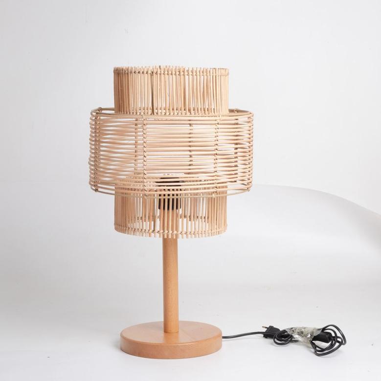 natural rattan table lamp woven handmade lamp shades lampshade frame for desk lamp