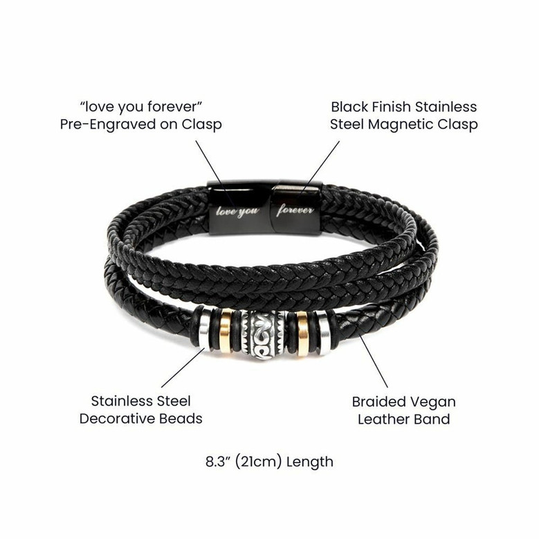 Dad Bracelet Father's Day Gift From Son Daughter With Funny Message Card