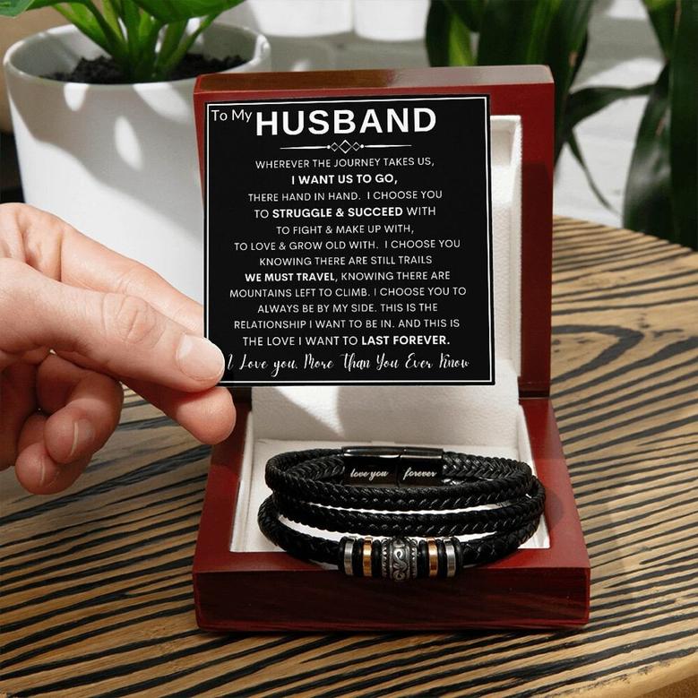 To My Husband Love you Forever Bracelet Valentine Gift For Him From Wife