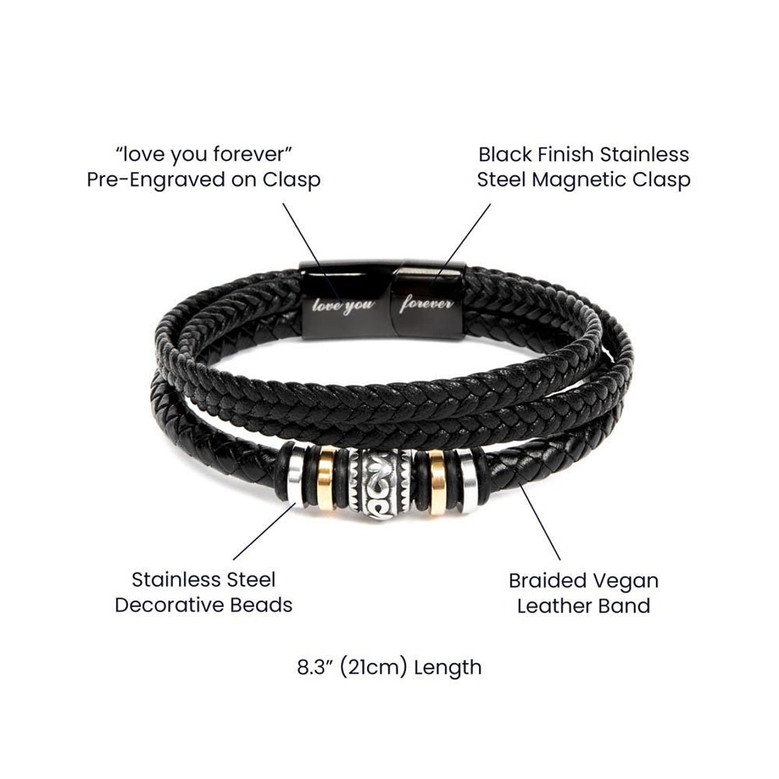 Inspirational High School Graduation Leather Bracelet Gifts For Sons