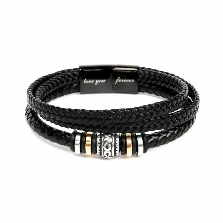 To Our Grandson Leather Bracelet You are Loved Gift from Grandparents