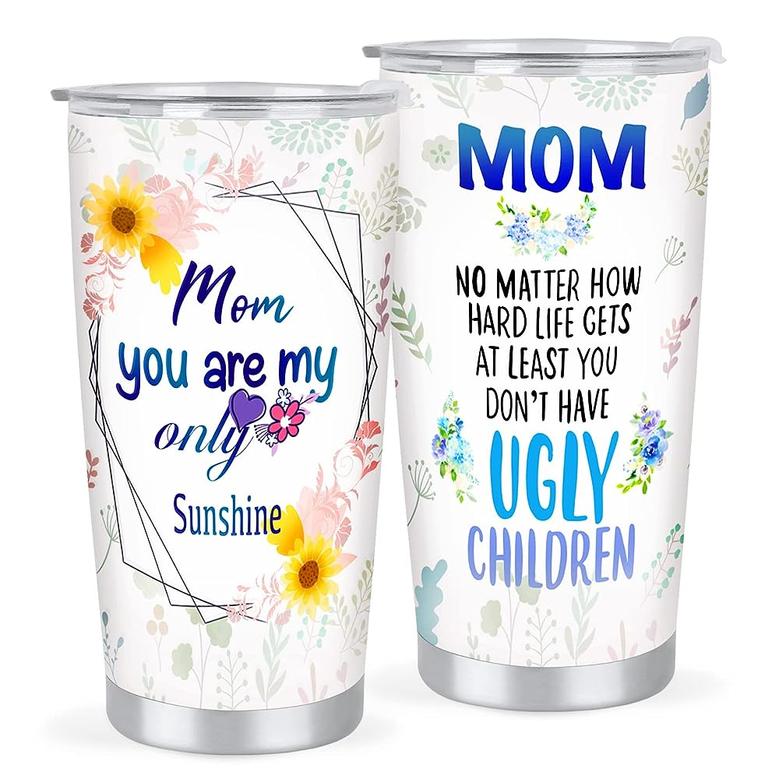 Mothers Day Gifts from Daughter Son, 20 Oz Mom Tumbler, Best Mom Ever Birthday Gift Tumbler 20oz, Funny Cool Quote Gift For Moms Travel Cup Coffee Mug