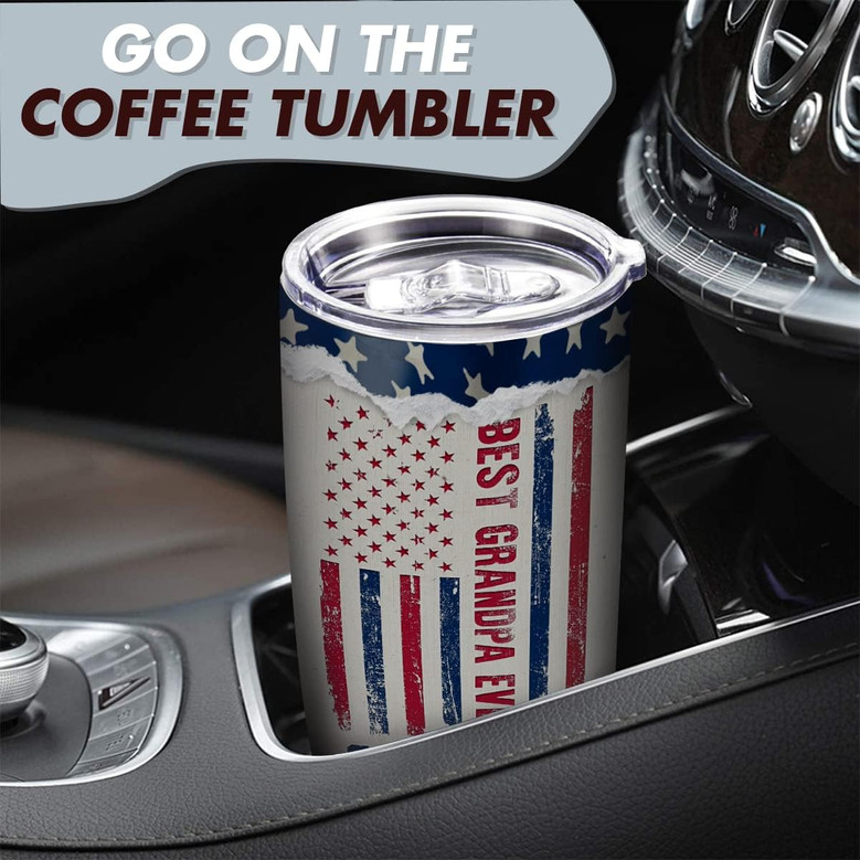 Personalized Grandpa Tumbler Grandpa Knows Everything 20oz Stainless Steel Tumblers Coffee Travel Mug Papa Cup Birthday Christmas Fathers Day