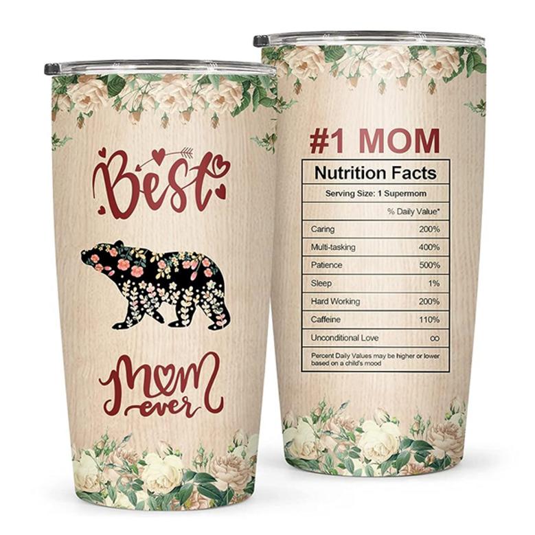 Mother's Day Gift Tumbler 20oz, Mom Bear Tumbler from Kids Daughter Son Husband, Gifts For Women Gifts For Mom Birthday Gifts Travel Cup