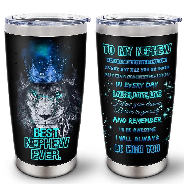 Nephew Gifts, Nephew Gifts From Auntie, Gifts For Best Nephew From Uncle, Nephew Gifts Tumbler 20oz, Nephew Graduation Gift Ideas Travel Cup