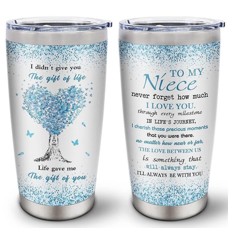 Niece Gifts Tumbler Cup 20oz, Niece Gifts From Auntie, Niece Gifts From Aunt, Gifts For Niece Love You Forever, Birthday Gifts For Niece Tumbler