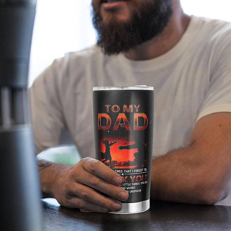 Thank you Gifts for Dad from Daughter, Dad Gifts Fathers Day Birthday Gifts for Dads from Kids Tumbler 20oz, Birthday Gift For Dad Man Husband