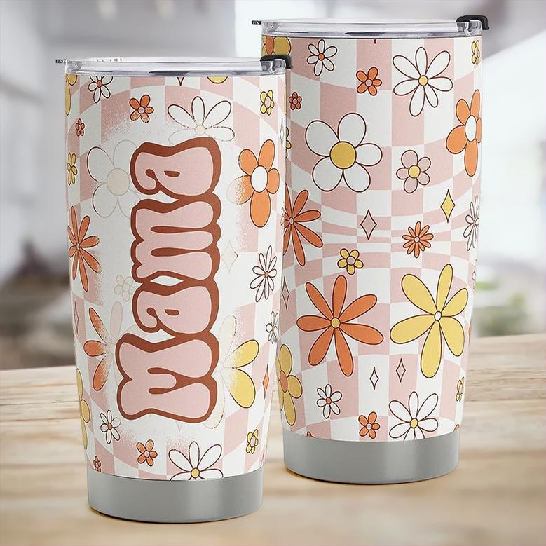 Groovy Mama Tumbler 20oz, Gifts for New Mom, Mama Gifts, Mom Birthday Gifts Tumbler 20oz, Retro Mama First Time Mommy First Mothers Day Gift Idea