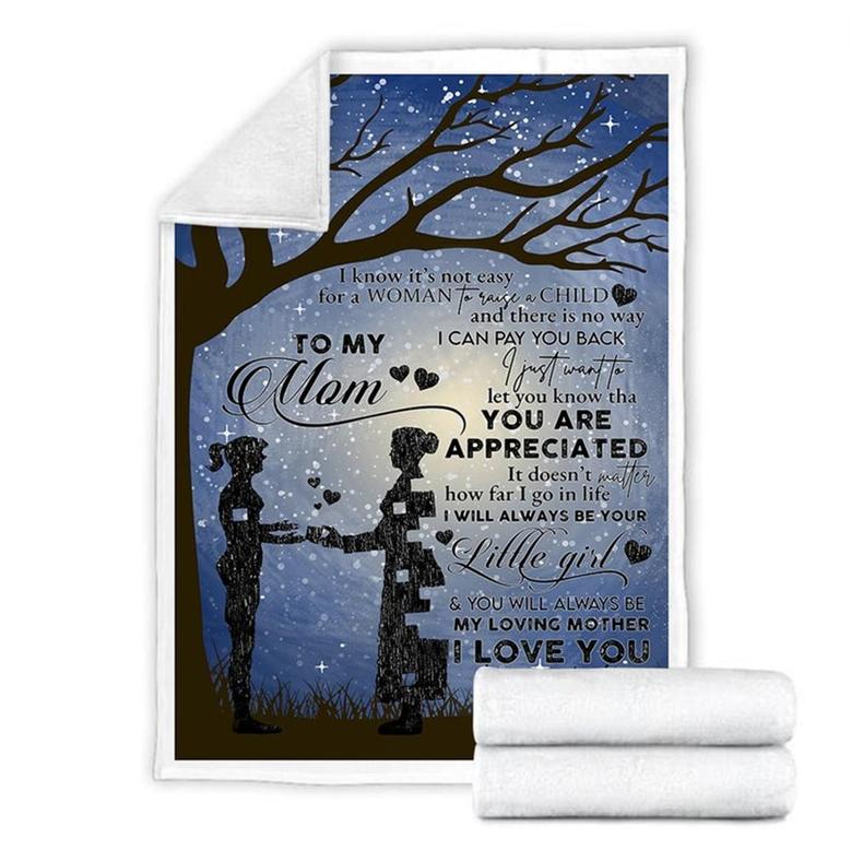 A Letter To My Mom Love From Daughter Blanket, Mother's Day Gifts, Christmas Gift For Mother, Anniversary Gift, Mom Blanket