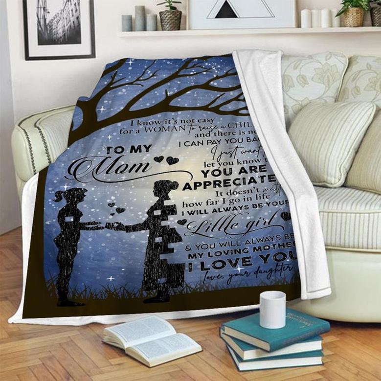 A Letter To My Mom Love From Daughter Blanket, Mother's Day Gifts, Christmas Gift For Mother, Anniversary Gift, Mom Blanket