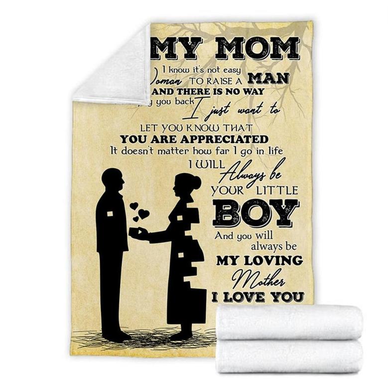 A Letter To My Mom Love From Son Blanket, Mother's Day Gifts, Christmas Gift For Mother, Anniversary Gift, Mom Blanket