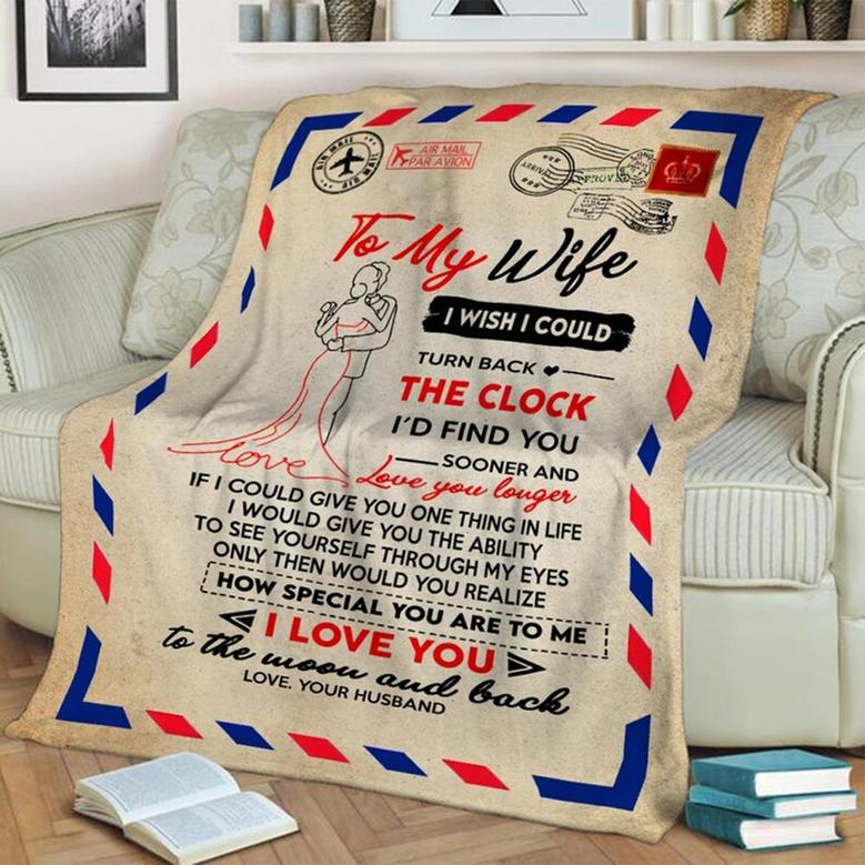 A Letter To My Wife Air Mail Blanket, Mother's Day Gifts, Christmas Gift For Wife, Anniversary Gift, Wife Blanket