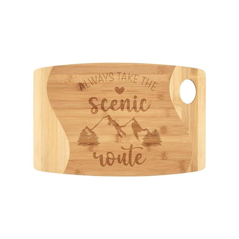 Always Take The Scenic Route Bamboo Cutting Board, Laser Etched Cutting Board, RV gifts Camper decor, RV decor, RV Accessories, Camp Kitchen