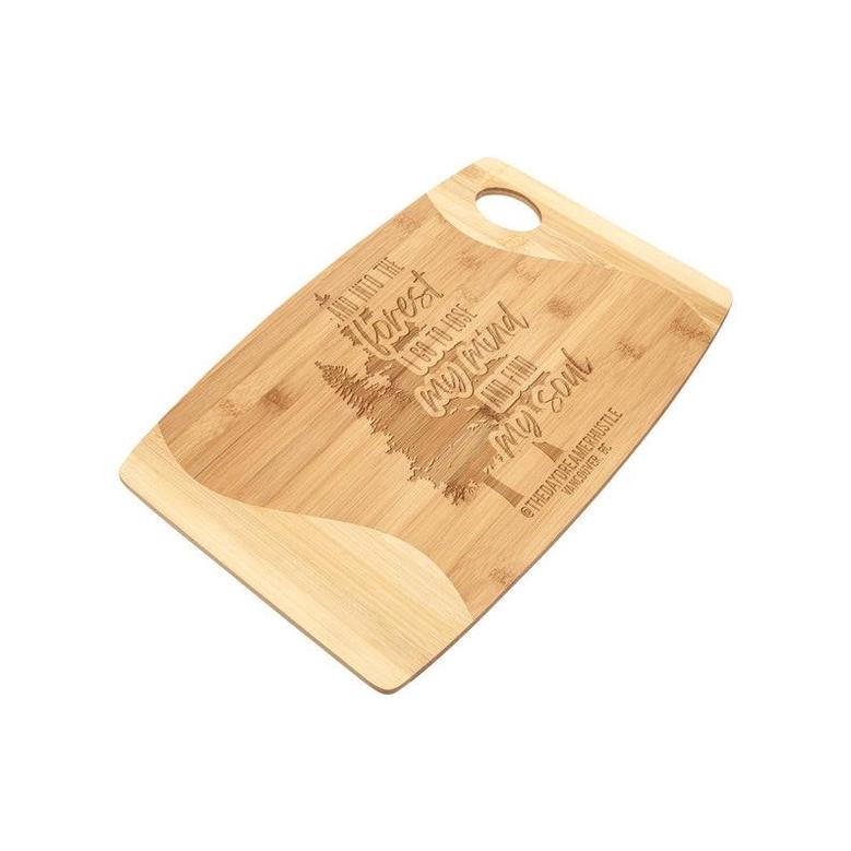 And Into The Forest I Go To Lose My Mind And Find My Soul Laser Etched Bamboo Cutting Board, RV gifts Camper decor, RV decor, Custom Camping