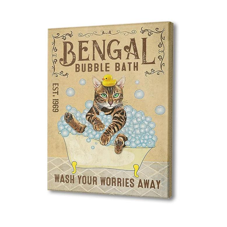 Bengal Bubble Bath Wash Your Worries Away Canvas