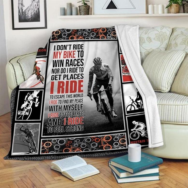 Bike Racing Blanket, Blanket Boy ,Biker Blanket - Bicycle Fleece Blanket - Biker Adult Kid Blanket - Bicycle Gifts Her Him