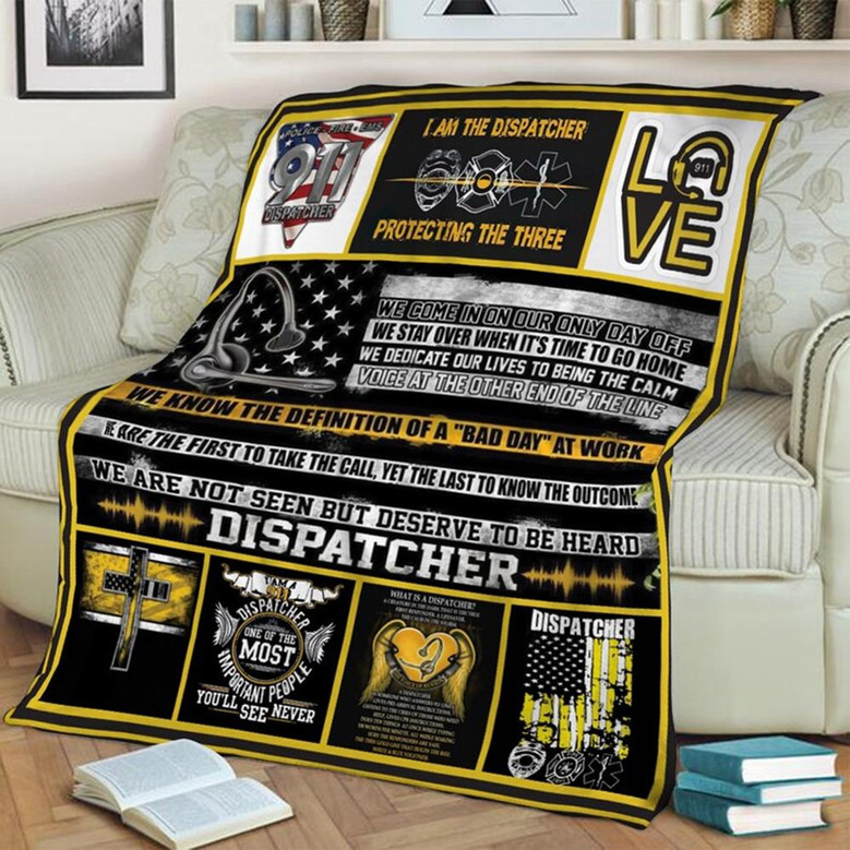 Blanket For Dispatchers 911, Police Blanket Sherpa Fleece mink Blanket, Meaningful Blanket - Gifts Her him