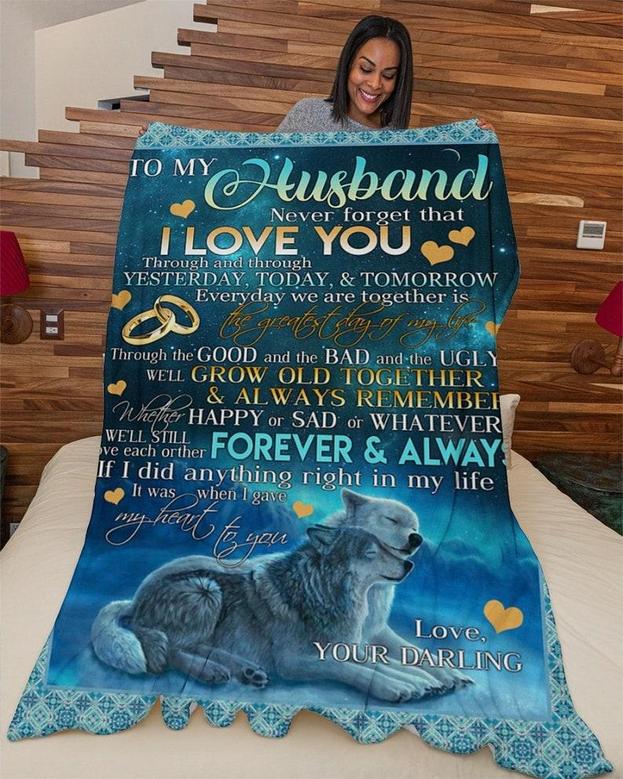 Blanket for husband, Christmas gift, Hubby and wifey, Anniversary gifts,Personalized Fleece Sherpa Blankets
