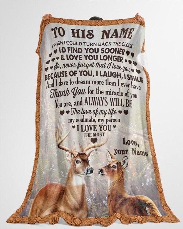Blanket for husband, Husband's birthday gift, I wish i could turn back the clock, Personalized Fleece Sherpa Blankets, anniversary gift