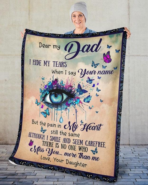 Blankets for dad, father and daughter blankets, Custom Fleece Sherpa Blankets,Christmas blanket Gifts, size 30"x40", 50"x60, 60"x80"