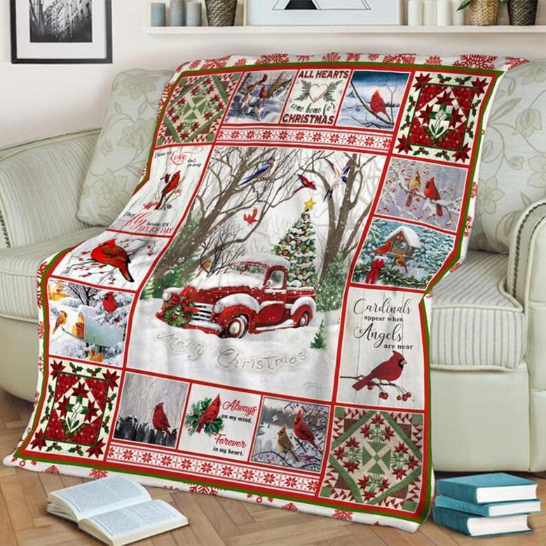 Cardinal Christmas Blanket, Special Blanket, Anniversary Gift, Christmas Memorial Blanket Gift Friends and Family Gift