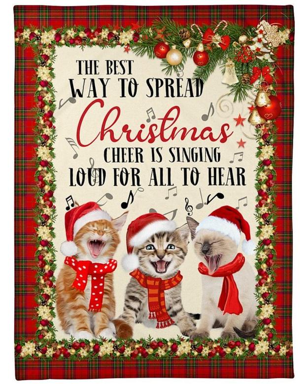 Cat lover Blankets, The best way to spread Christmas blankets, Cat christmas gifts, cat mom gifts, cat dad gifts, christmas cat
