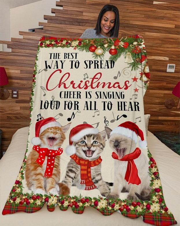 Cat lover Blankets, The best way to spread Christmas blankets, Cat christmas gifts, cat mom gifts, cat dad gifts, christmas cat